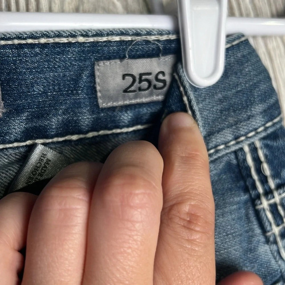 Bke Carter Bootleg Jeans Size 25S distressed look medium wash - Picture 3 of 4